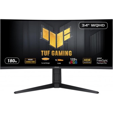 ASUS Gaming monitor VG34VQL3A, 34", IPS, UWQHD, 180 Hz, 2×HDMI, 2×DP, Hub, zakrivljeni